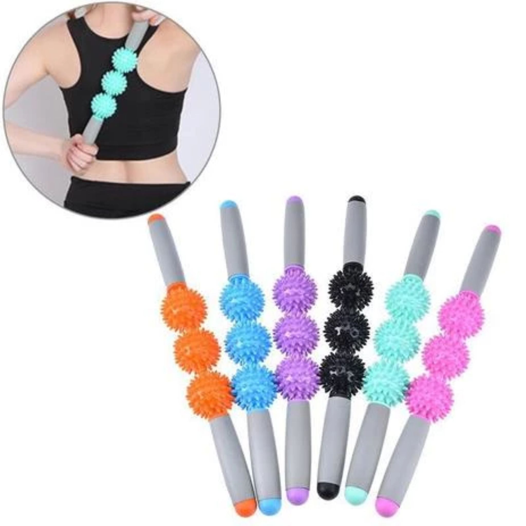 Rolo Bastão Massageador com Espinhos – Liberação Miofascial e Alívio Pós-Corrida - Stride Up