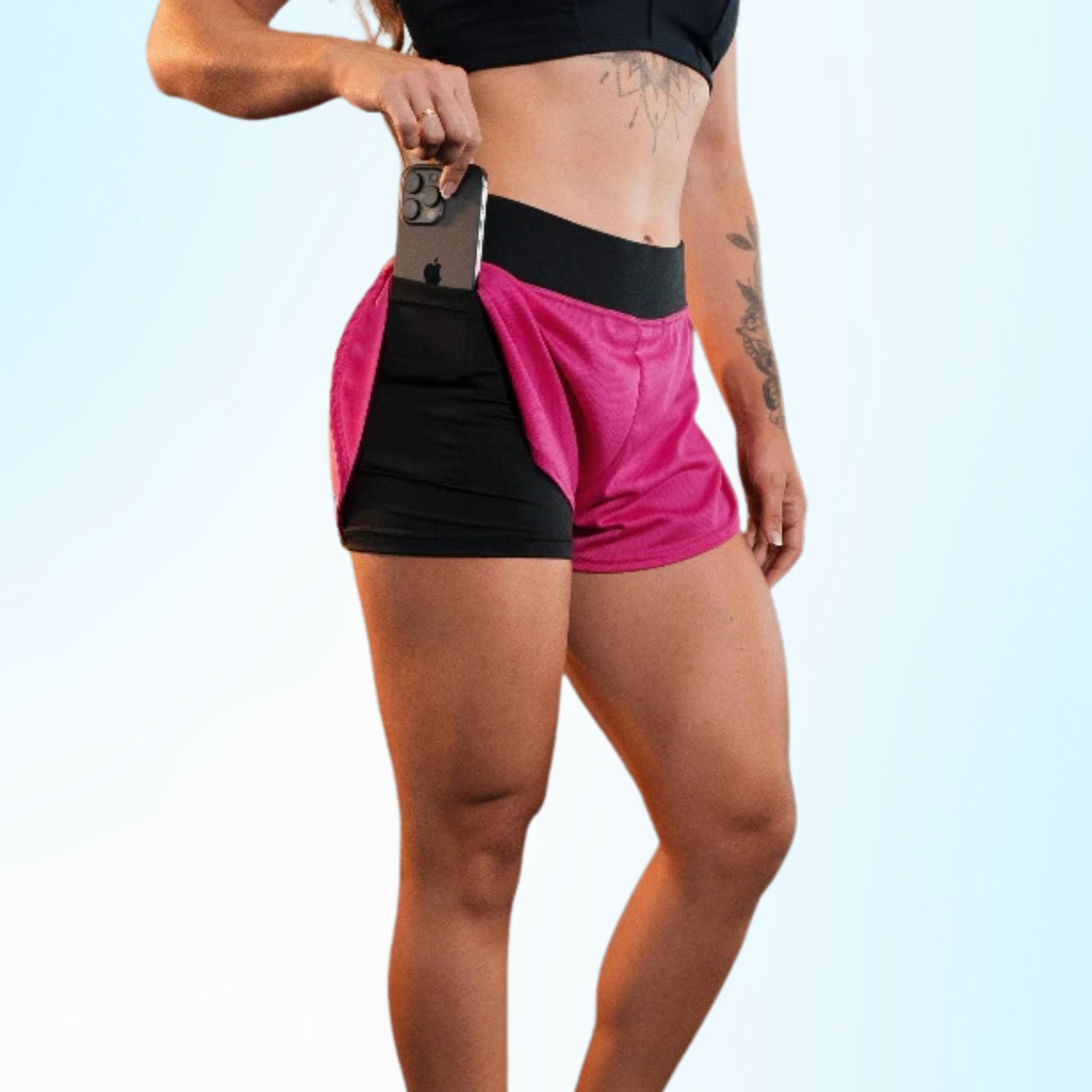 Short Corrida 2 em 1 DryFit Feminino – Com Porta Celular Integrado | Conforto e Liberdade nos Treinos - Stride Up