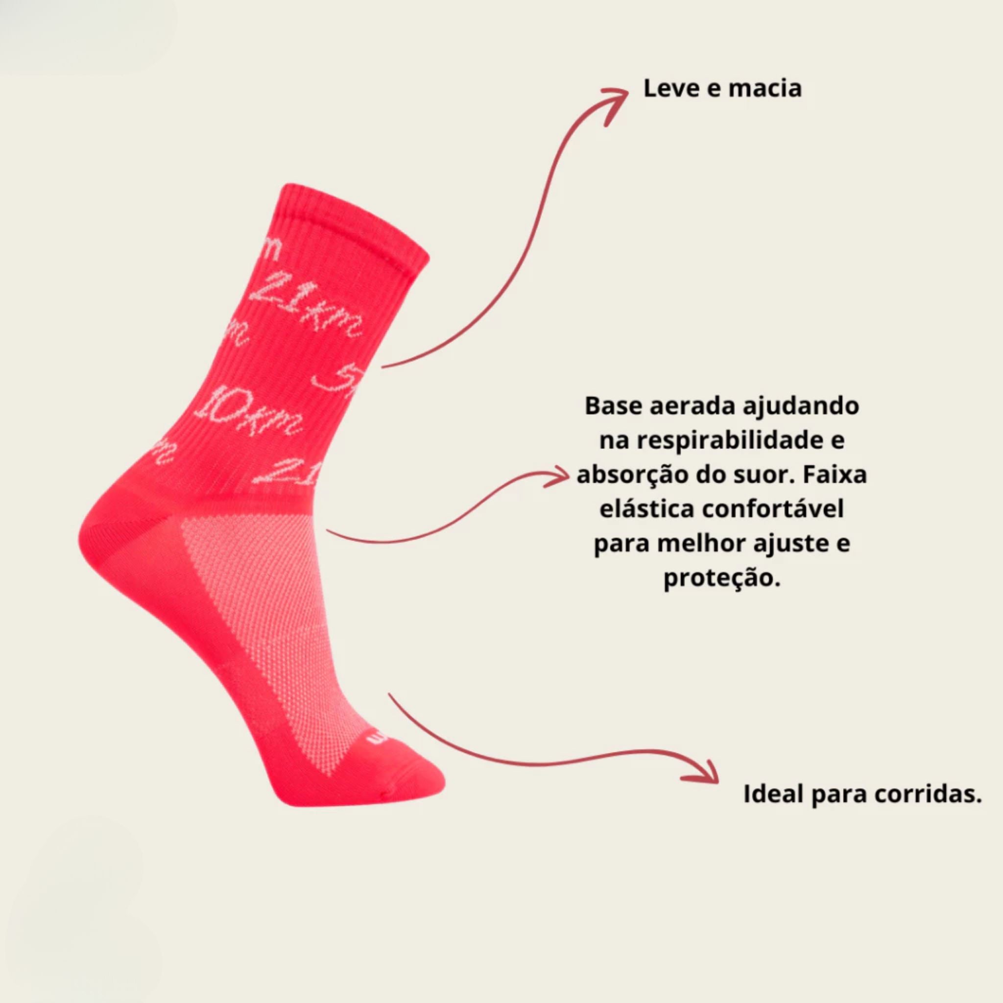 Meia Feminina Cano Médio Rikam – Performance e Estilo em Cada Quilômetro - Stride Up