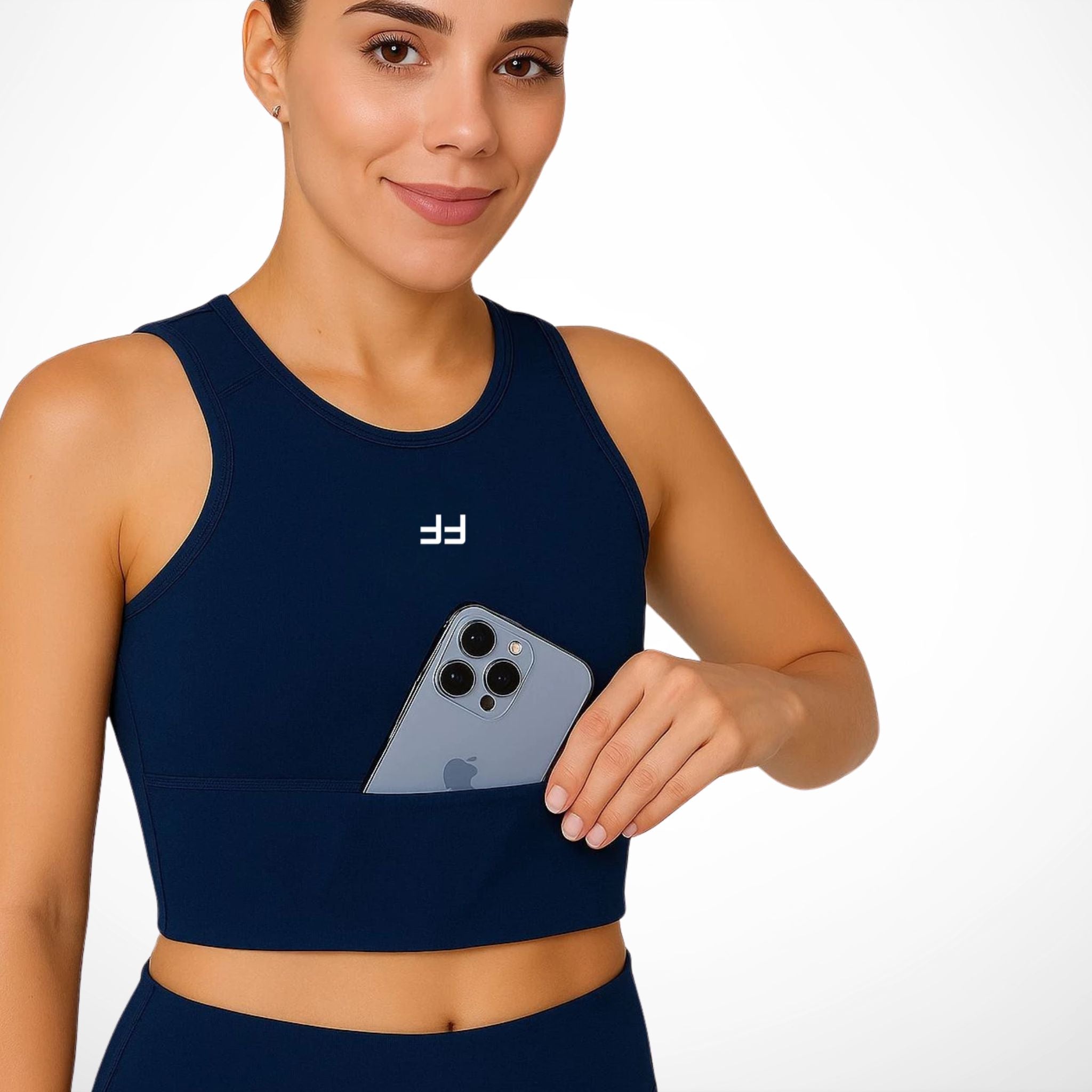 Top Cropped Suplex Corrida Feminino com Bolso Stride Up – Alta Sustentação e Conforto - Stride Up