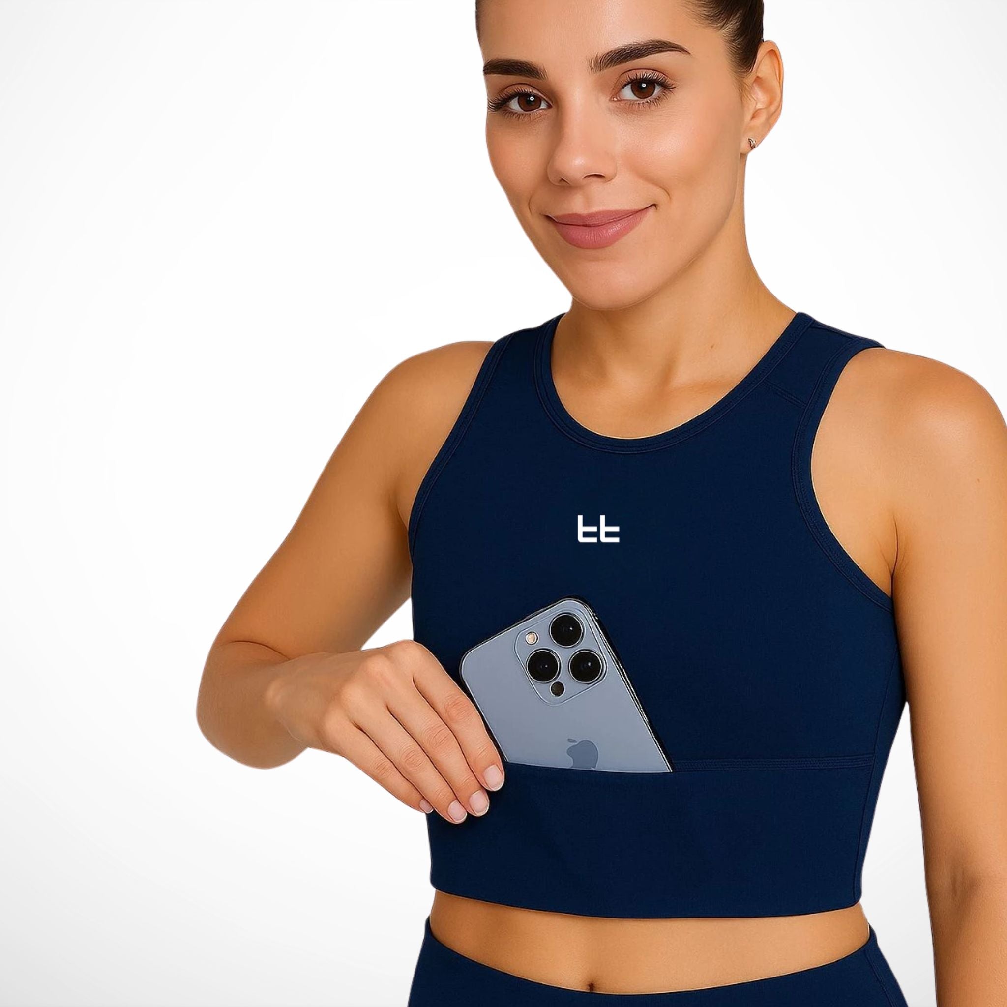 Top Cropped Suplex Corrida Feminino com Bolso Stride Up – Alta Sustentação e Conforto - Stride Up