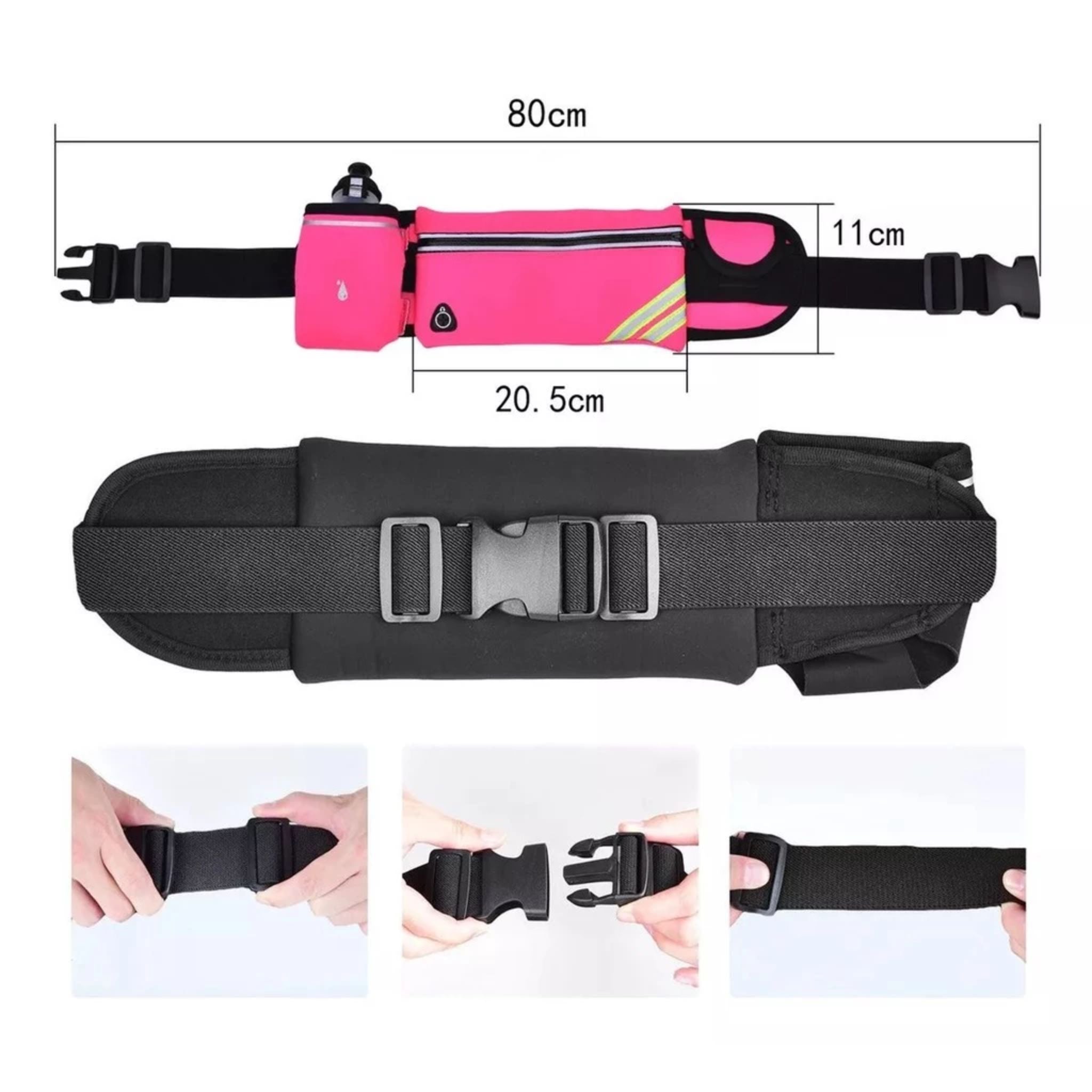 Cinto de Hidratação Impermeável – Suporte para Garrafa e Bolso Seguro - Corrida e Ciclismo - Stride Up