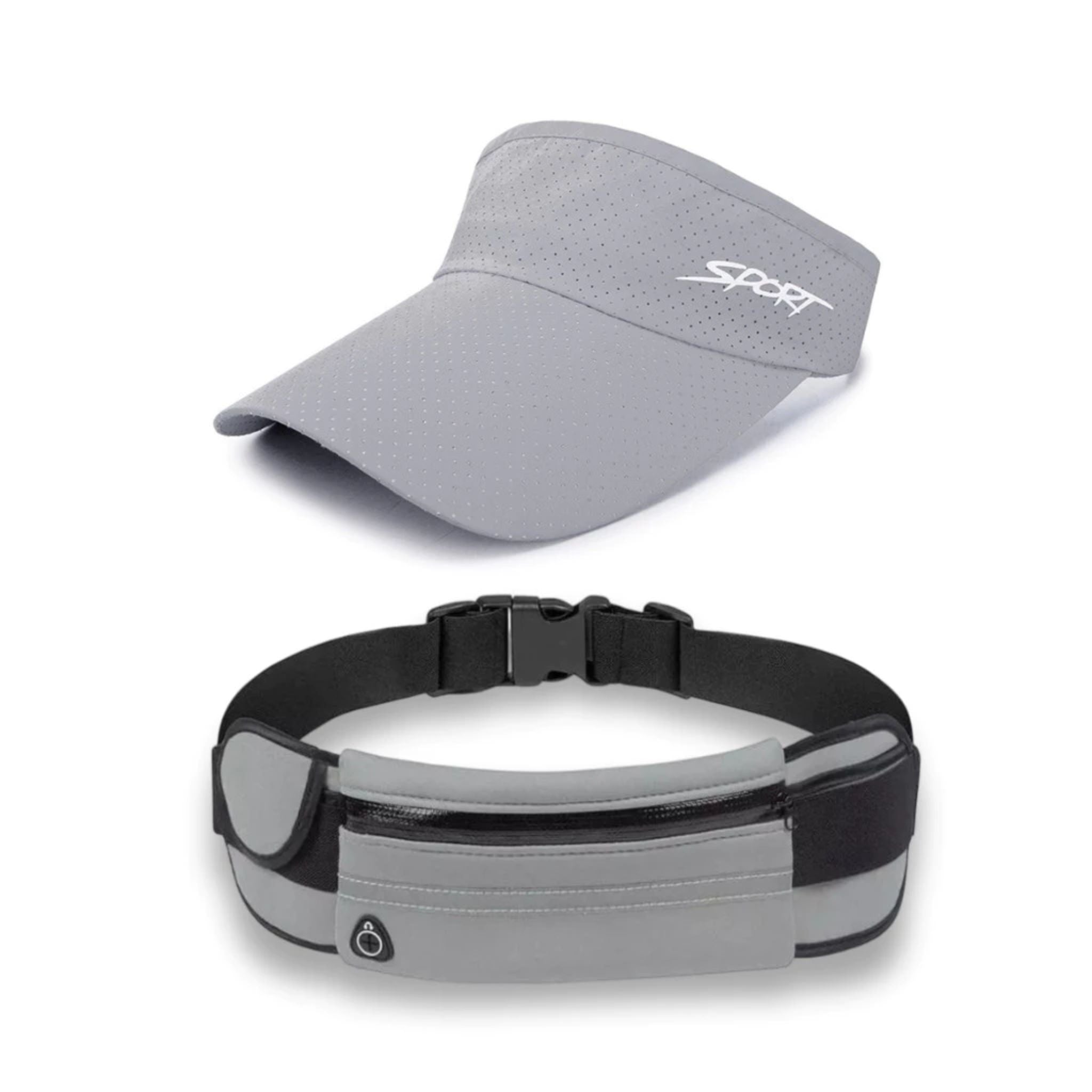 Kit Corrida Stride Up - Pochete Impermeável + Viseira Dry Fit