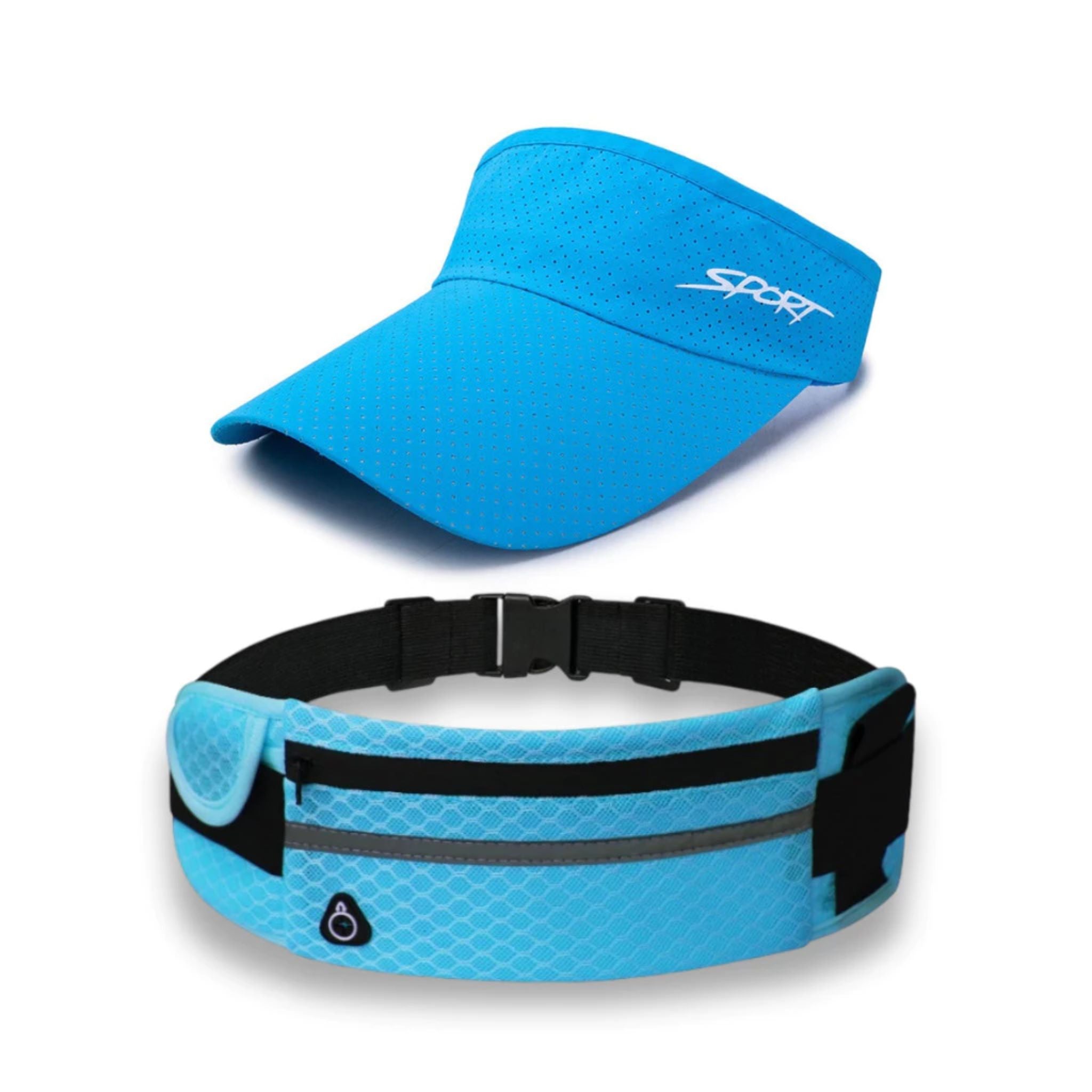 Kit Corrida Stride Up - Pochete Impermeável + Viseira Dry Fit