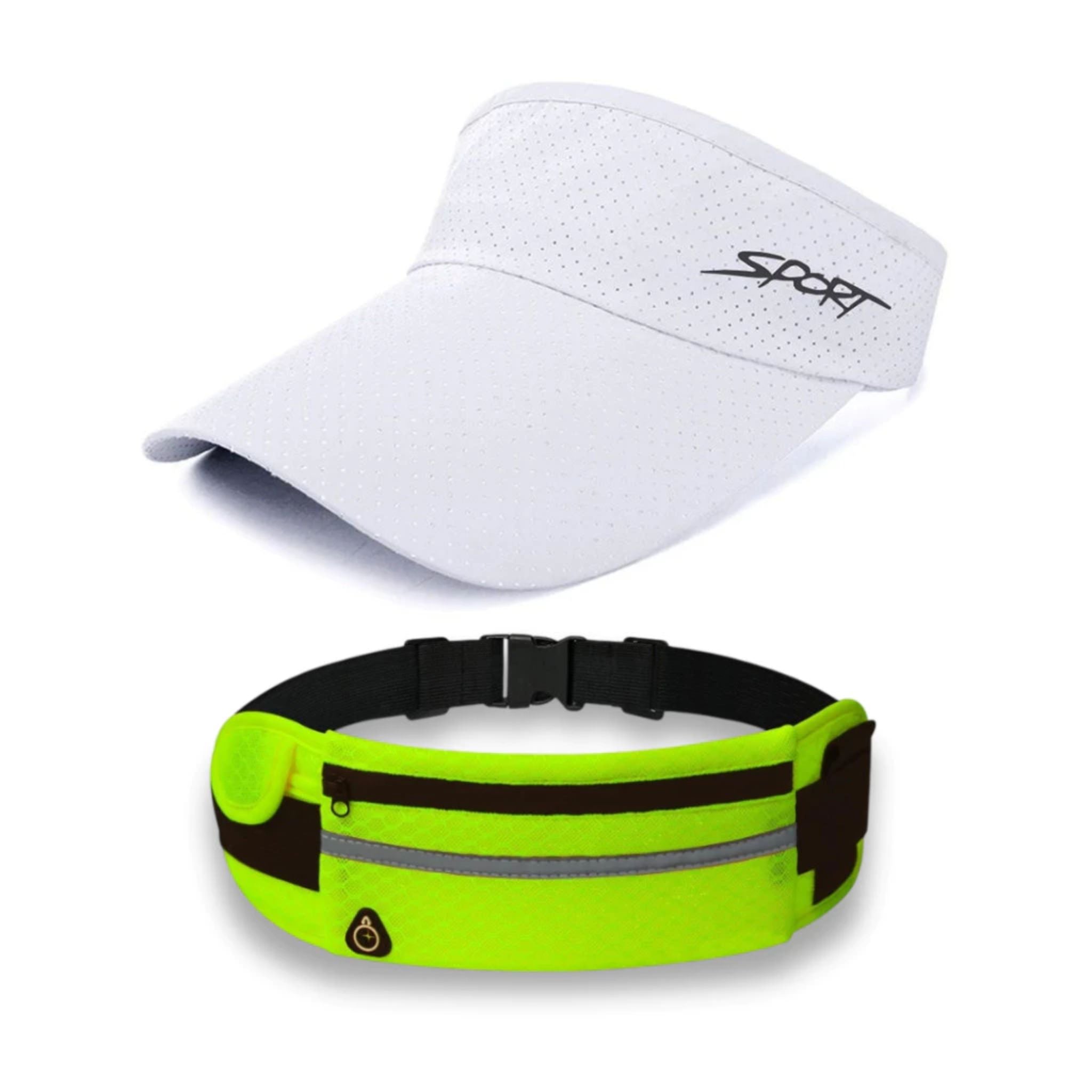 Kit Corrida Stride Up - Pochete Impermeável + Viseira Dry Fit